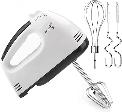 Leaflai Hand Mixer 7 Speed Electric Cake Whisk with 5 Stainless Accessories