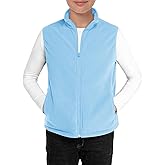 Haloumoning Boys Fleece Full Zip Vest Kids Polar Lightweight Sleeveless Jacket Fall Warm Outwear 5-14 Years