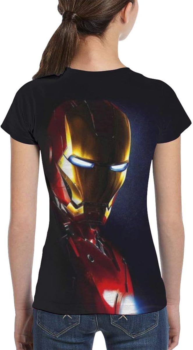 Amazon Co Jp アイアンマンの壁紙 女性用tシャツカットソーブラトップルーズ半袖 ファッション