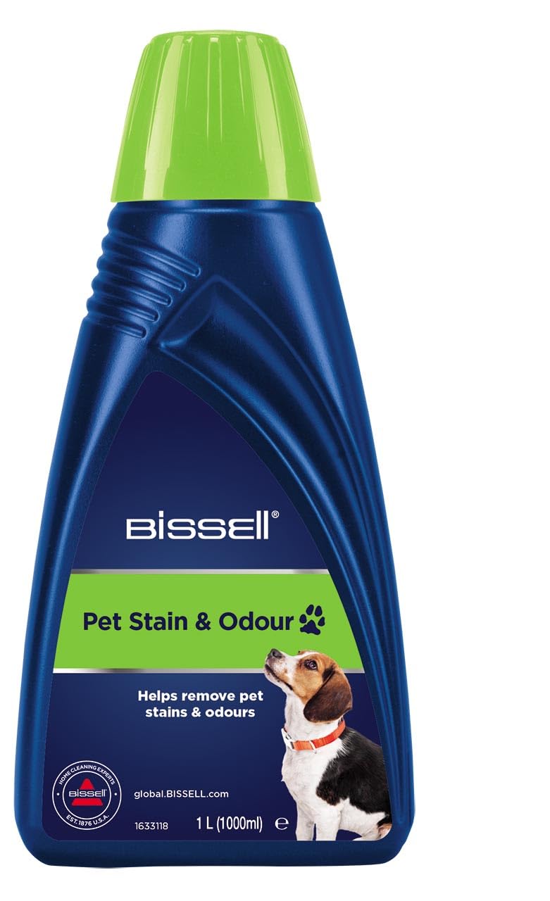 BISSELL Pet Stain & Odour Formula, Carpet Cleaner Solution for Use in Compact Carpet Cleaners, Stain Remover, Rug Cleaner Removes Stains and Neutralized Pet Odours, Pet Carpet Cleaner, 1L, 1085N