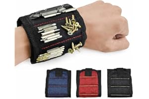 12" Magnetic Wristband, Thumb Loop for Holding Screws, Nails, Drill Bits for Men - Ballistic Nylon, Powerful Magnets for Dad,