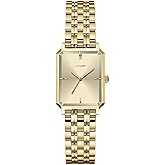 Roberto Marino RM1982 Women’s Luxury Watch Rectangular Gold – Japanese Quartz Movement, Vintage Stainless Steel Design, Silver Dial, Elegant Dress Timepiece, 3ATM Water Resistant – Reloj para Mujer