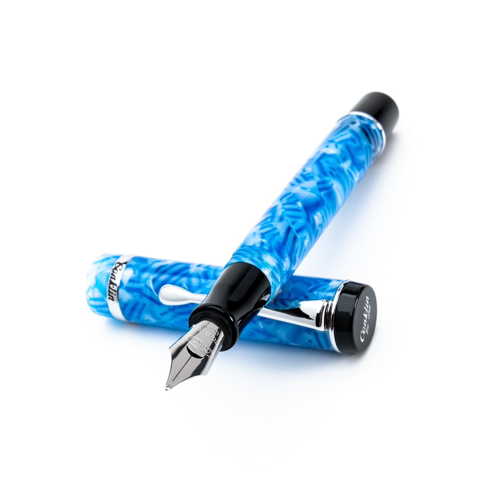 Conklin Duragraph Fountain Pen with Medium Nib - Ice Blue