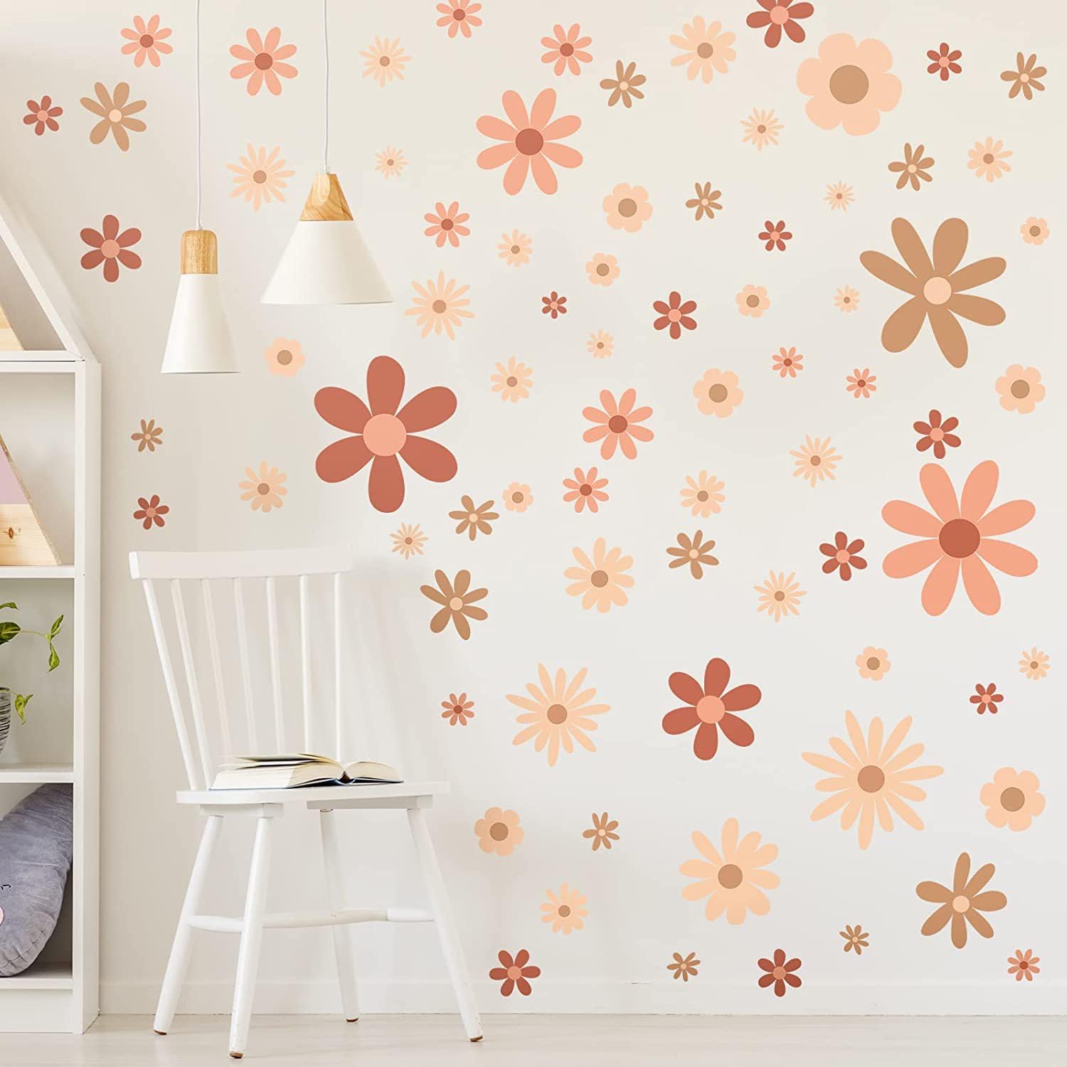 Daisy Wall Decals Boho Flower Wall Decals Vinyl Groovy Wall Stickers ...