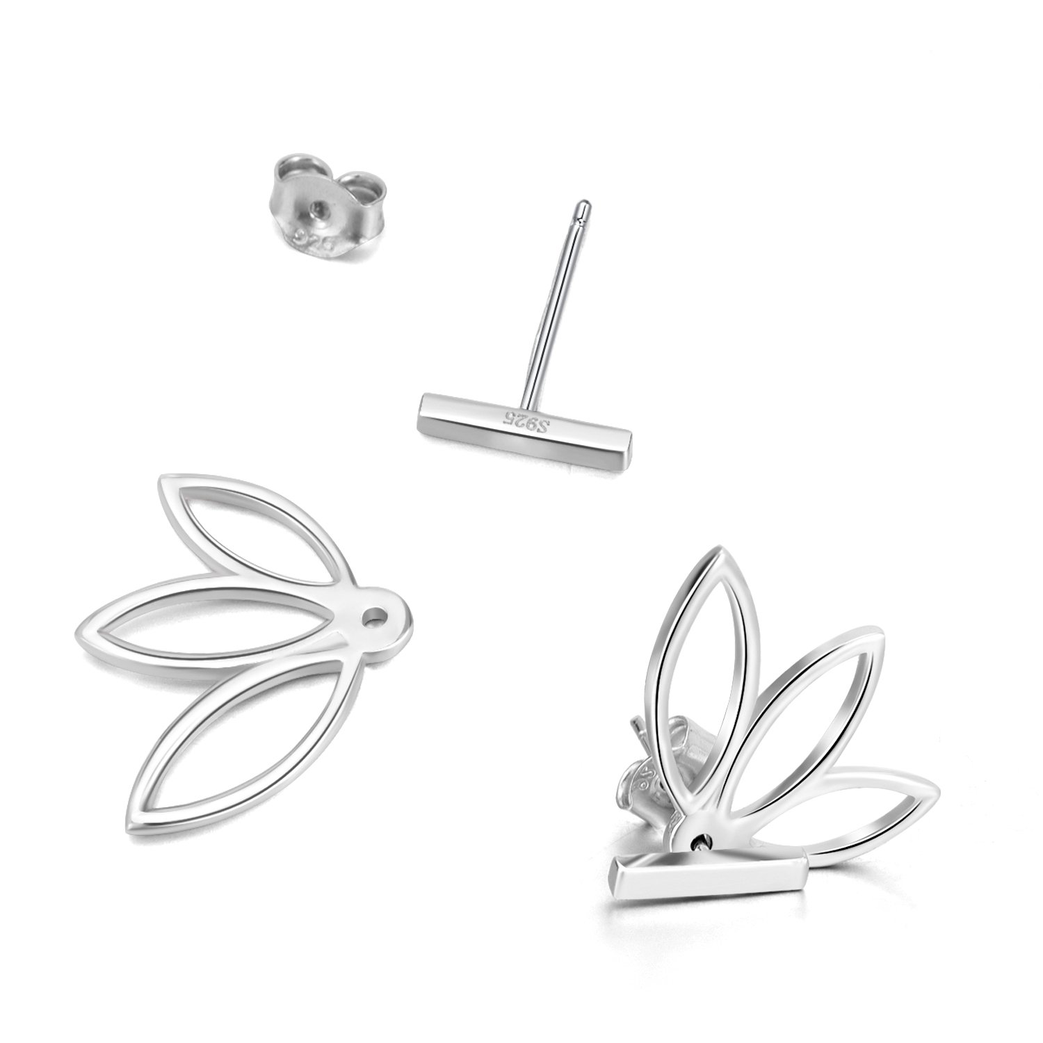 Fleur De Lotus Boucles Doreille 925 Argent Sterling Lotus Et