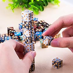 AUSTOR 50 Pcs 6 Sided Dice Set 5 Two Tone Colors