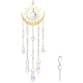 Tyqour Crystal Suncatcher for Windows Hanging Crystal Wind Chime Style Sun Catchers Indoor Outdoor Prism Home Garden Decor for Thanks Giving Valentines's and Mother's Day