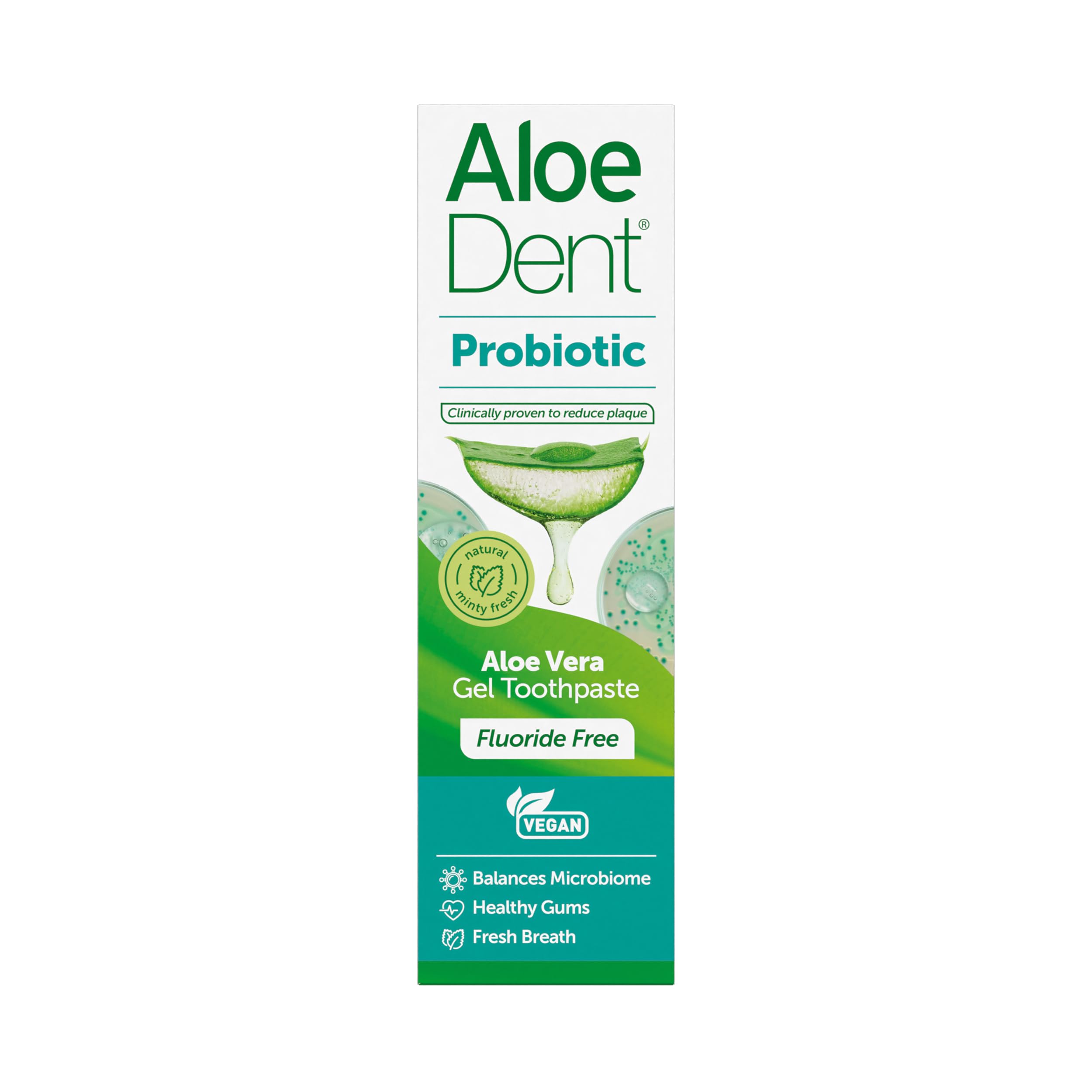 AloeDent Probiotische Zahnpasta, Fluoridfrei, Gleichgewicht des Mundmikrobioms, Natürliche orale Probiotika mit Aloe Vera, Frischer Atem, Alkoholfrei, SLS-frei, Vegan, 75ml 6