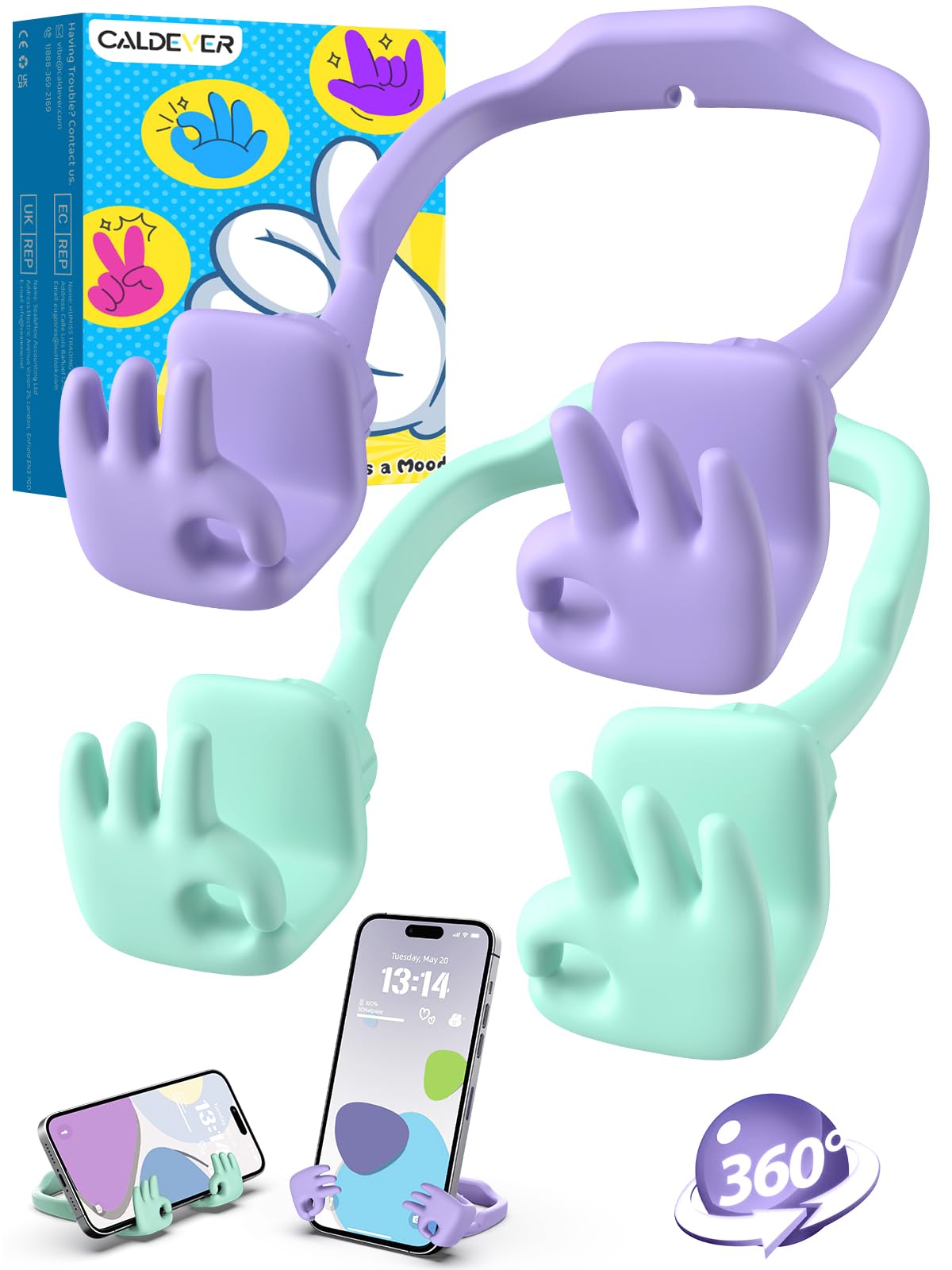 Easter Basket Stuffers for Teens Girls Adults Gifts: Cell Phone Holder OK Sign Adjustable Phone Stand for Desk Gifts for Kids Teenage Women Boys Mom Wife Ideas Funny Cool Gadget Birthday Trendy Stuff