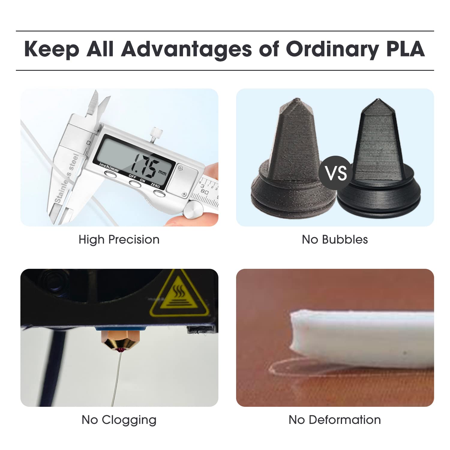 eSUN PLA+ Filament 1.75mm, 3D Drucker Filament PLA Plus, Maßgenauigkeit +/- 0.03mm, 1kg pro Spule, 2 Spulen 3D Druck Filament, Kaltes Weiß 5