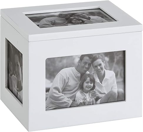 Caja portafotos Blanca de Madera Moderna para decoración Vitta - LOLAhome: Amazon.es: Hogar