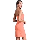 Coreal Full Slip For Women Under Dress Adjustable Spaghetti Strap Knee Length Slips Undergarment Nightwear