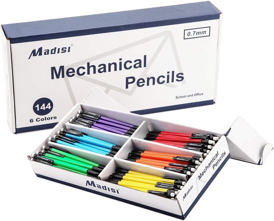 Pencils HB 2 Lead 0.7mm Medium Point Madisi Mechanical Pencil Assorted