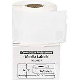 HOUSELABELS Compatible DYMO 30324 Media Labels (2-1/8" x 2-3/4") Compatible with Rollo, Some DYMO LW Printers, 6 Rolls /2400 Labels