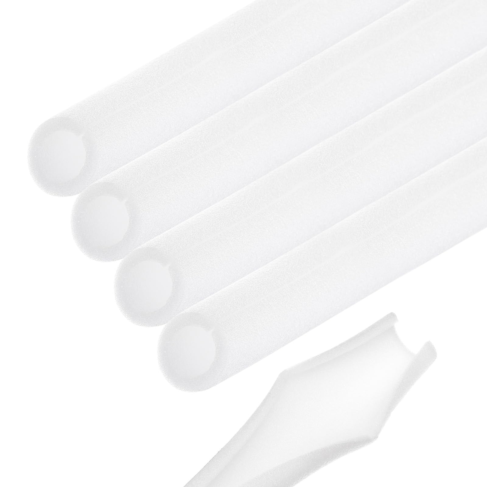 Rebower 4pcs Pipe Insulation Foam Tube 20x30mm 3ft Heat Preservation Foam Pipes [for Copper Water Pipe Freeze Protection] - White