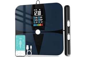 Scales for Body Weight and Fat, Lepulse 8 Electrode Smart Body Fat Scale, Large Display BMI Digital Weight Scale, Full Body Composition Analyzer with Report, Accurate Bathroom Scale for Weight Muscle