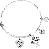HUTIMY Aunt Bracelet from Nephew Niece for Women Charm Bangle Mothers Day Gift Idea Aunt Bracelets