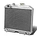 Auto Dynasty Radiator Compatible with 1941-1952 Jeep Willys, Full Aluminum 3-Row Racing Radiator
