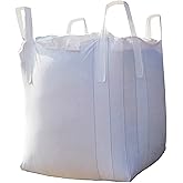 Secbolt FIBC Bulk Bag, 1 One Ton Bag, 35"L x 35"W x 43"H, 2200lbs SWL, Duffle Top Flat Bottom, Woven Polypropylene Bags