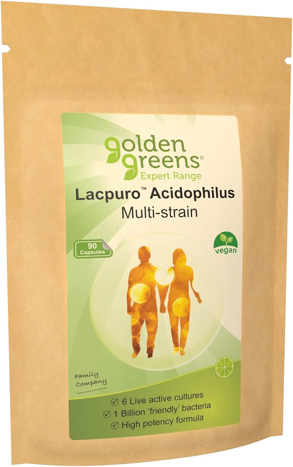 Golden Greens Multi-Strain Acidophilus Probiotic Capsules x 90, 90 count (Pack of 1)