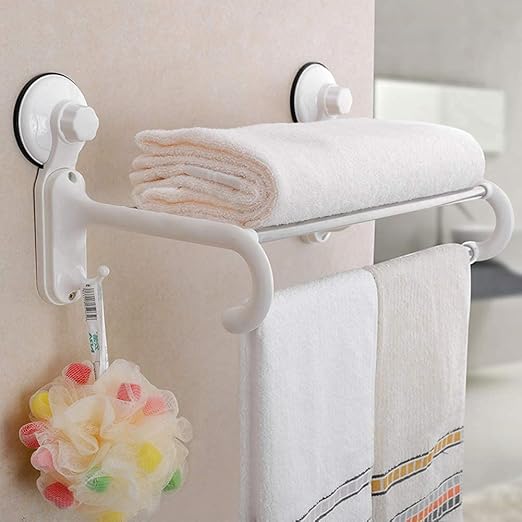 BGVTWall Mounted Stainless Steel Bath Towel Holder with Suction Cup