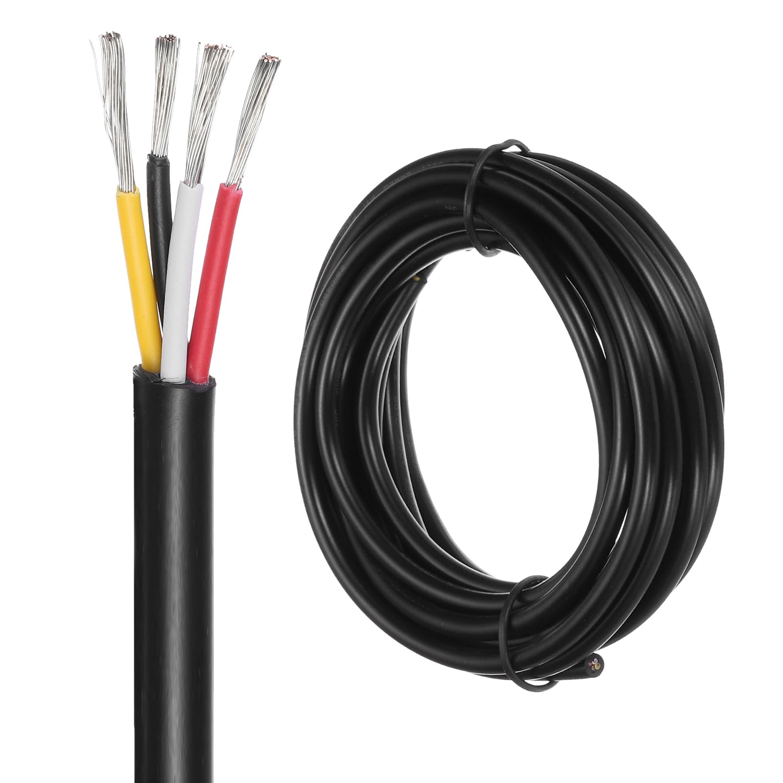 DMiotech 24 Gauge Wire Electrical Wire 4 Conductor, 24 AWG Extension Cable Cord 10 Ft/3 m UL2464 300V Stranded Tinned Copper Wire for LED Lighting Automotive