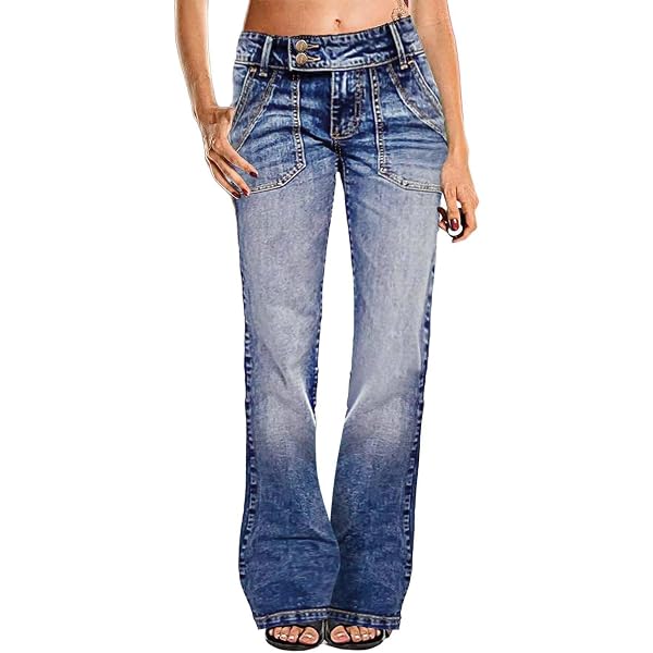 Jeans Flare Taille Basse X2 – Taille 0 Long – Pour Femme – Coupe élégante Vintage – Occasion Très Bon état