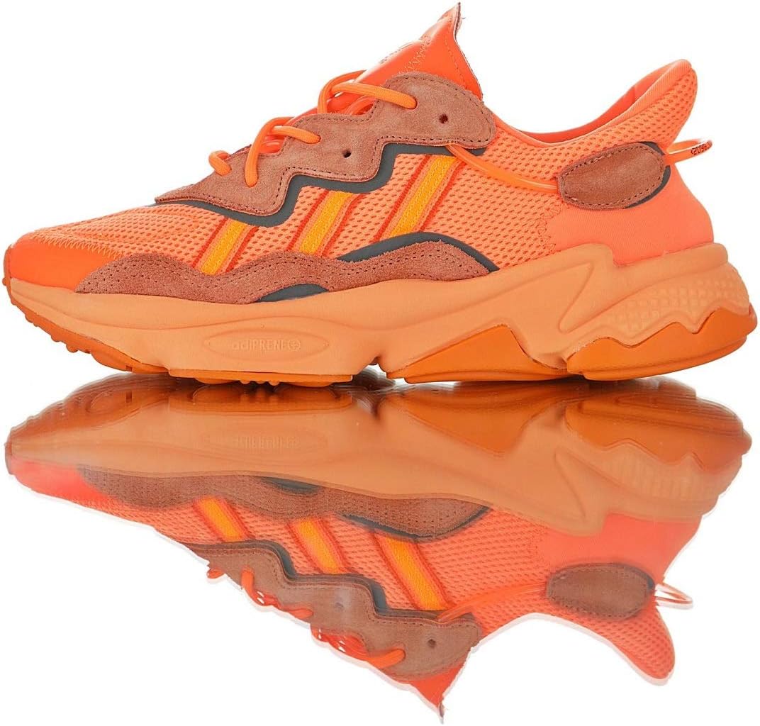 Aideadis Women/Men Ozweego adiPRENE Reflective Design Retro Running Shoes Liege red Orange EE6465
