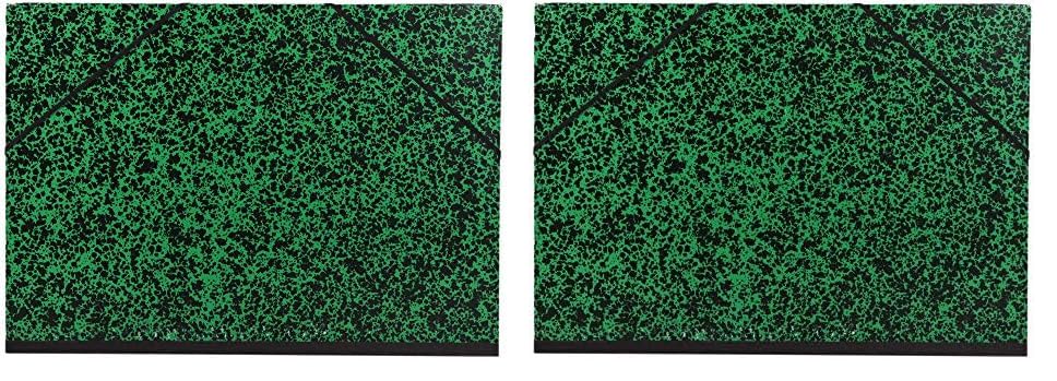 Clairefontaine - Ref 93244C - Annonay Art Folder - 50x70cm Size, Elastic Strap Closure, 30mm Spine, White Paper Lining, Acid Free - Suitable for Transporting Artwork, Green (Pack of 2)