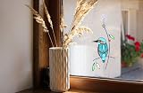 Lolitarcrafts Cute Birds Stained Glass Suncatcher Kingfisher view 5