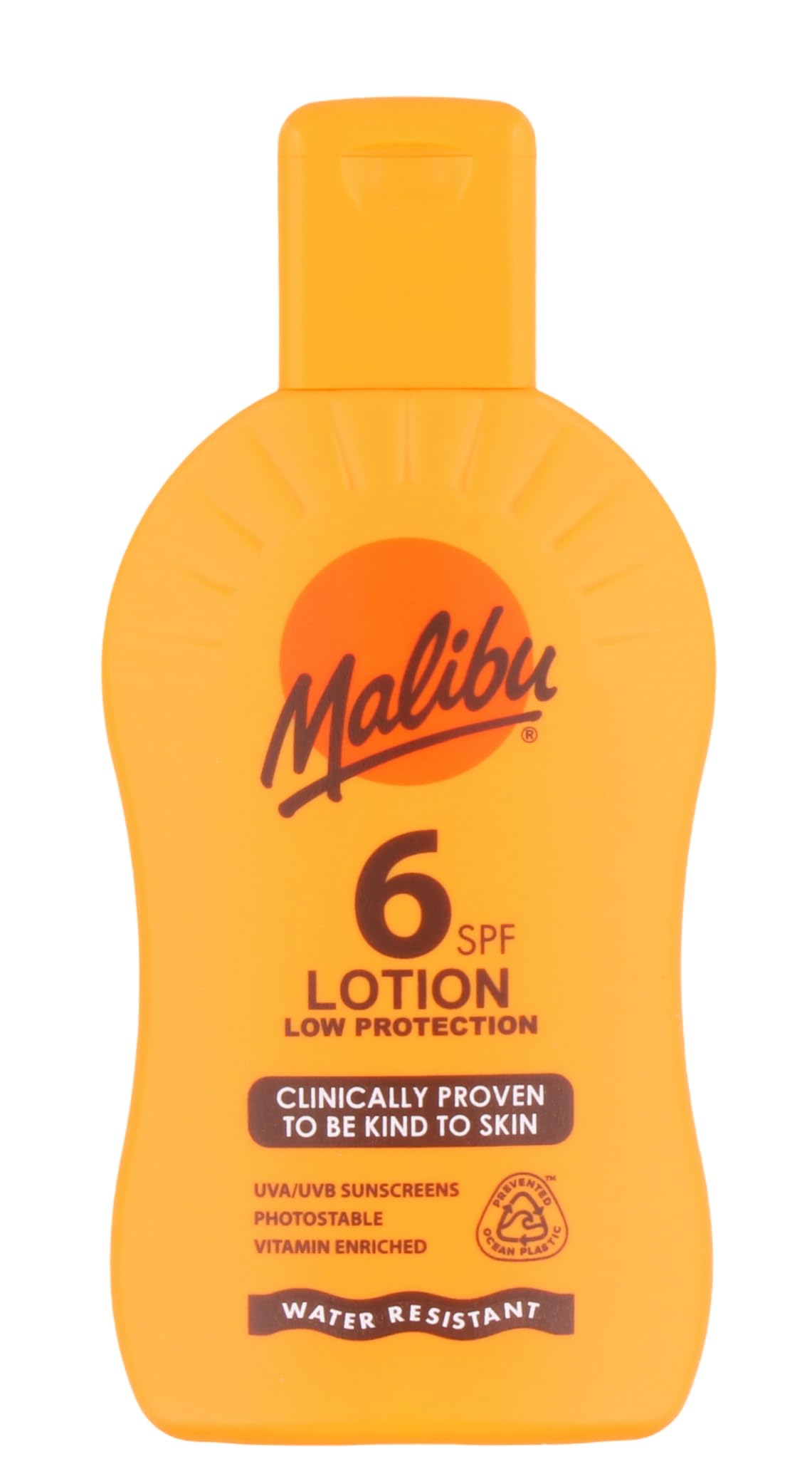 Malibu Sun SPF 6 Sun Lotion, Moisturising Sunscreen for Body, Lightweight Hydrating Sun Cream, Water Resistant, Vitamin Enriched, 200ml