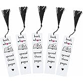 Sinbluca Reading Theme Bookmarks 5 Pcs with Tassels Books Love Wooden Bookmarks for Reading Women Students Teacher Reader