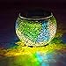 Solar Mosaic Table Lights Kinna 2 Pack Solar Glass Ball Table Lamp Waterproof for Home, Garden, Patio Decoration Warm White