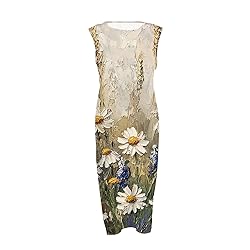Vacation Dresses Summer Fall Cotton Linen Midi