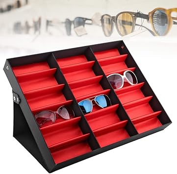 18 rejillas Gafas Soporte de exhibición Gafas de sol Caja de ...