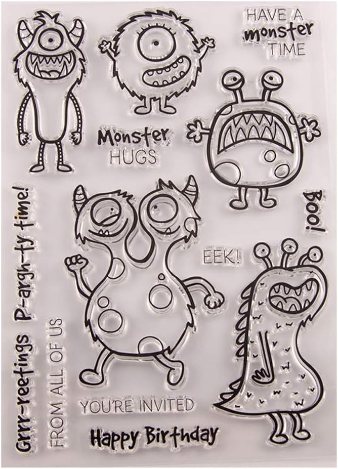 Monster Silicone Clear Seal Stamp DIY Scrapbooking Embossing Photo Album Decorative Paper Card Craft Art Handmade Gift