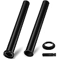 Tandefio 2 Pcs Flanged Sink Tailpiece 1-1/4" OD x 12" Brass Extension Tube for Trap Inlet Waste Sink Pipe Drain Connections, Black