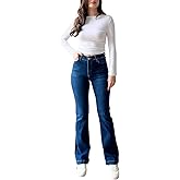 Women Flare Jeans High Waisted Bell Bottom Stretch Boyfriend Casual Denim Pants