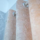 John Aird Crushed Velvet Eyelet Curtains Cream 46W x 54D Pair view 3