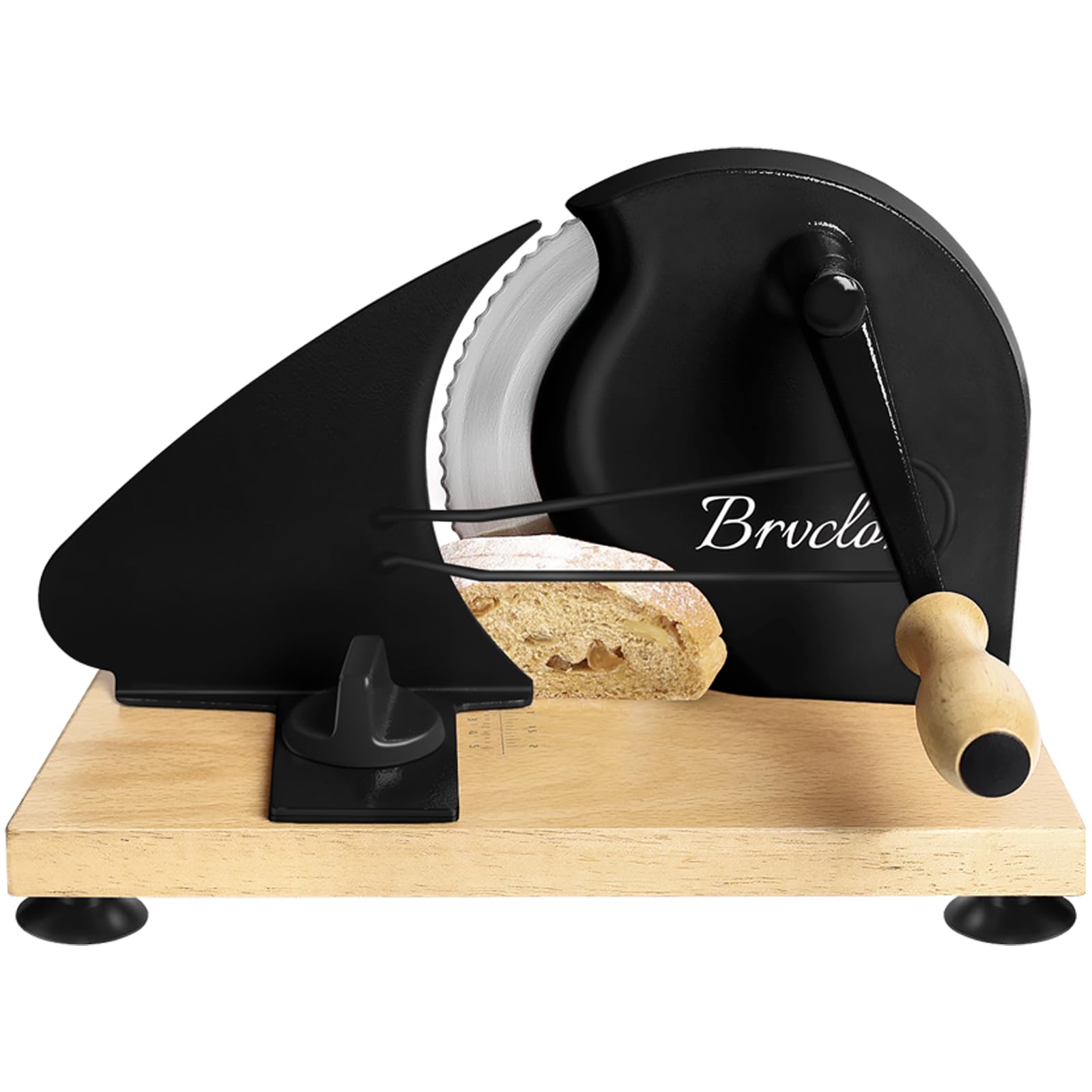 Photo 1 of ?Upgraded?Manual Bread Slicer for Homemade Sourdough Bread,Metal Guide & Adjustable Thickness, Hand Crank Bread Slicer with Scale Line and Suction Cup, Sharp Blade, Suitable for Sourdough Bread, Etc
