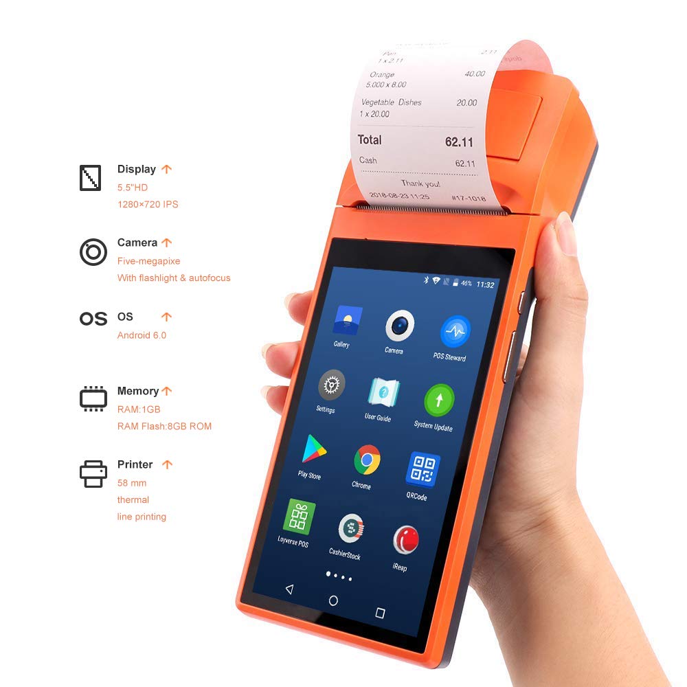 Android pos Terminal Receipt Printer with 5.5 inch Amazon.in Electronics