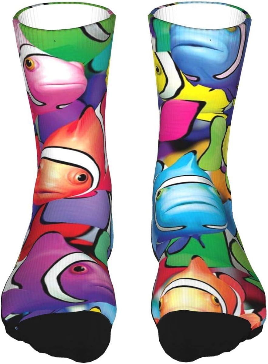 Colorful Fish Funny Novelty Socks Thick Unisex Casual Socks