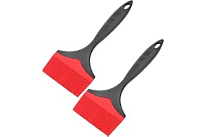 TUYOTUE Large Silicone Basting Pastry Brush - 3.95inch Extra Wide Silicone Basting Brush for Grilling,Heat Resistant Brushes Spread Oil Butter Sauce for Cooking Baking BBQ,Dishwasher Safe,Set of 2