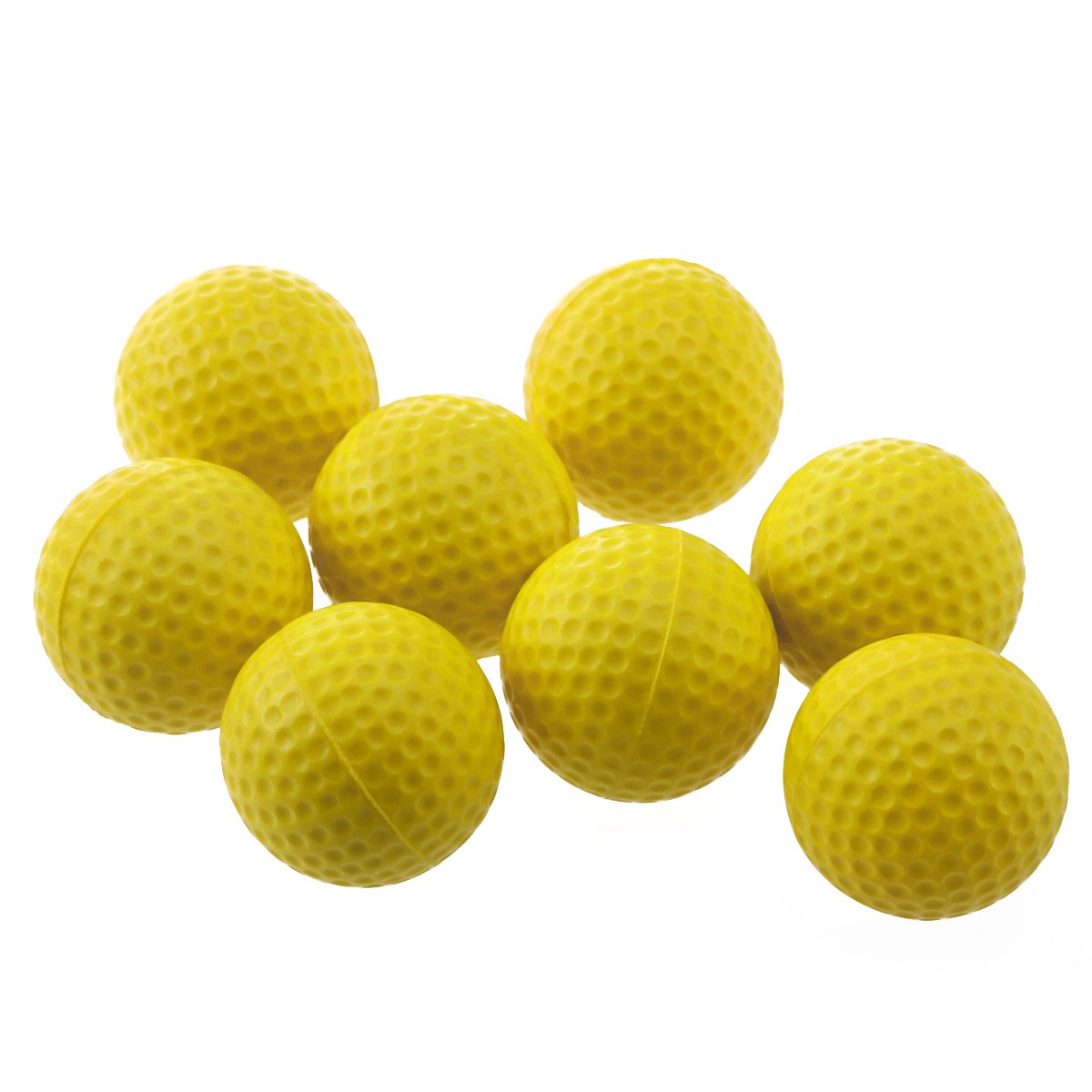 18PCS Practice Golf Balls Soft Dimpled Elastic Indoor Outdoor Training Soft Foam Golf Balls (Yellow)