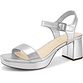 DREAM PAIRS Women's Platform Heels Block Chunky Open Toe Ankle Strap Heel Fashion Wedding Party Dress Sandals Shoes