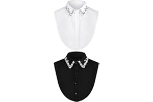 Bencailor Rhinestone Fake Collar Dickey for Women False Half Shirt Blouse Detachable Collar