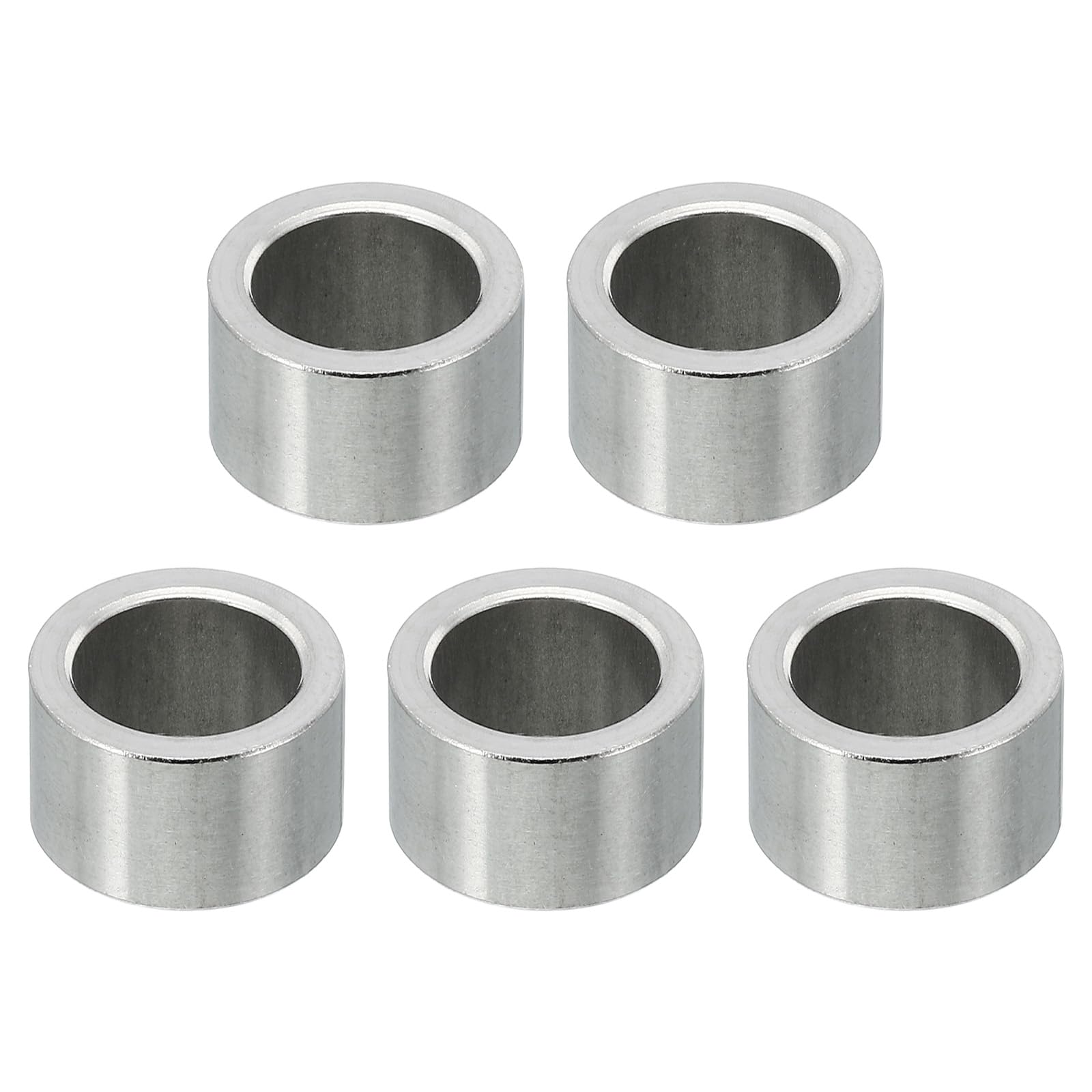 PATIKIL M10 Stainless Steel Spacers, 5 Pcs Metal Spacer Stainless Steel 10.2mm ID x 14mm OD x 8mm L Spacer Screw Standoff Round for 3/8" M10 Screw Bolts