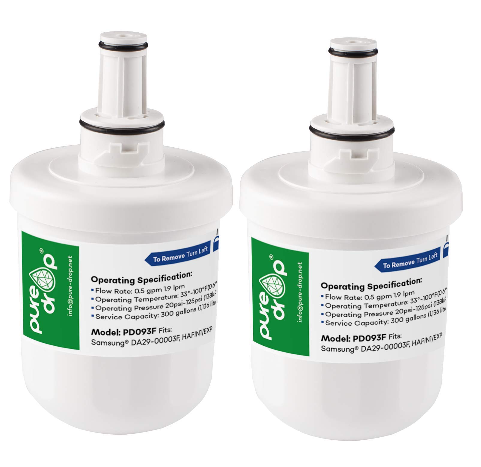 2 x BF3F Compatible With DA29-00003F HAFIN1EXP (in green box not blue) Samsung Fridge Water Filter