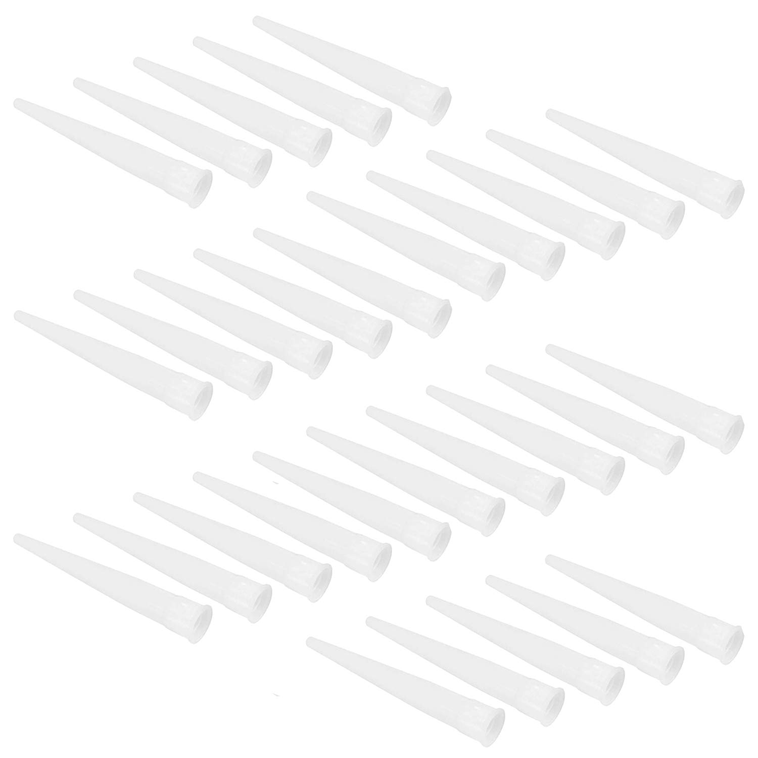 XHBTS 30 Silicone Nozzles Applicator Plastic Caulking Gun Extender Caulk Nozzle Tip Tool for Sausage Caulking Gun, Caulk Nozzles Applicator White