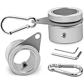 Flag Pole Rings, Aluminum Alloy Flagpole Rings 360&deg; Rotating Anti Wrap Flag Mounting Ring, Spinning Flag Pole Clips with Carabiner for 0.75-1.02 Inch Diameter- Pack of 2 (Silver)